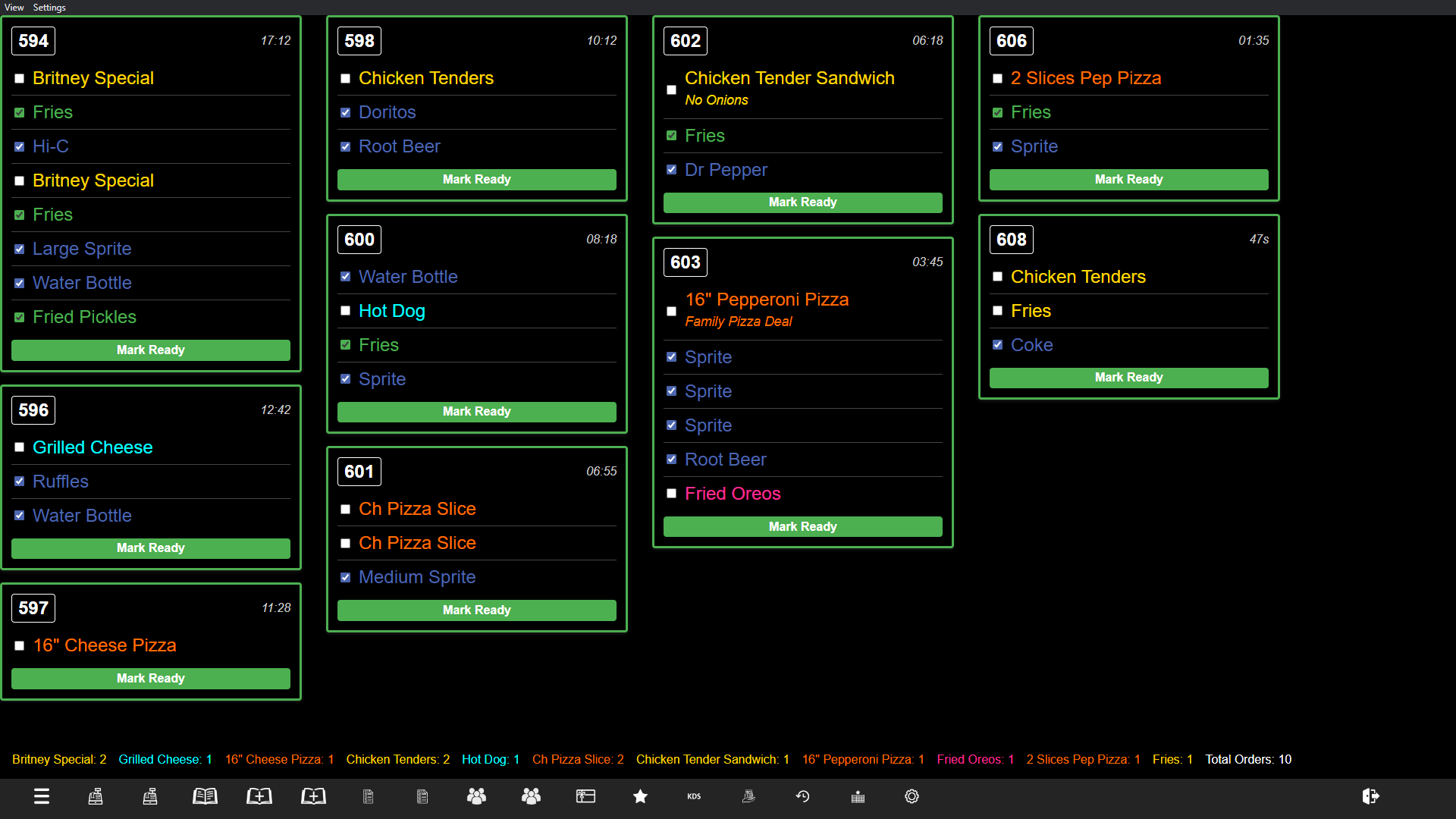 Kitchen Display System Screenshot
